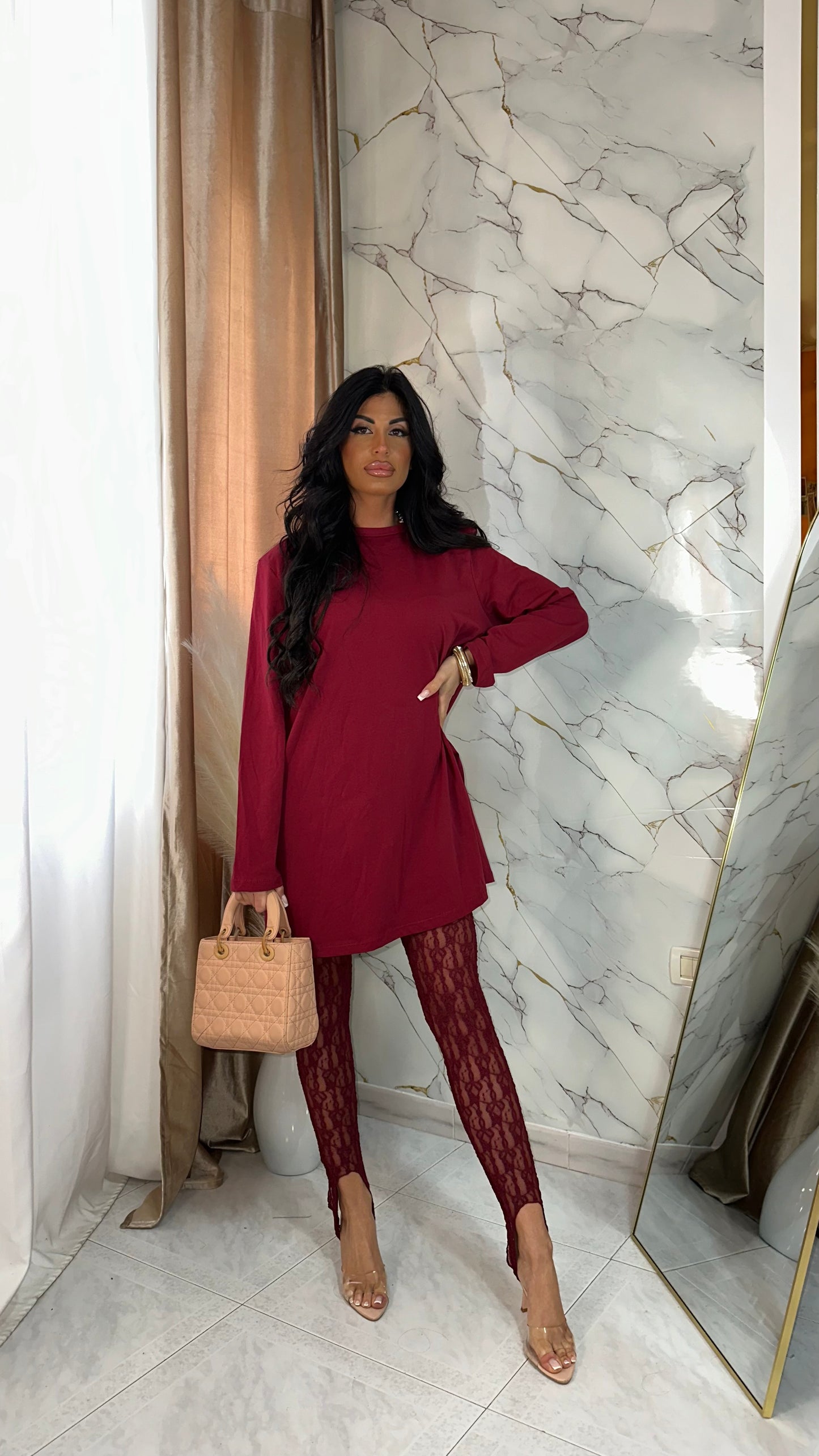 LEGGINGS CAROL PIZZO BORDEAUX