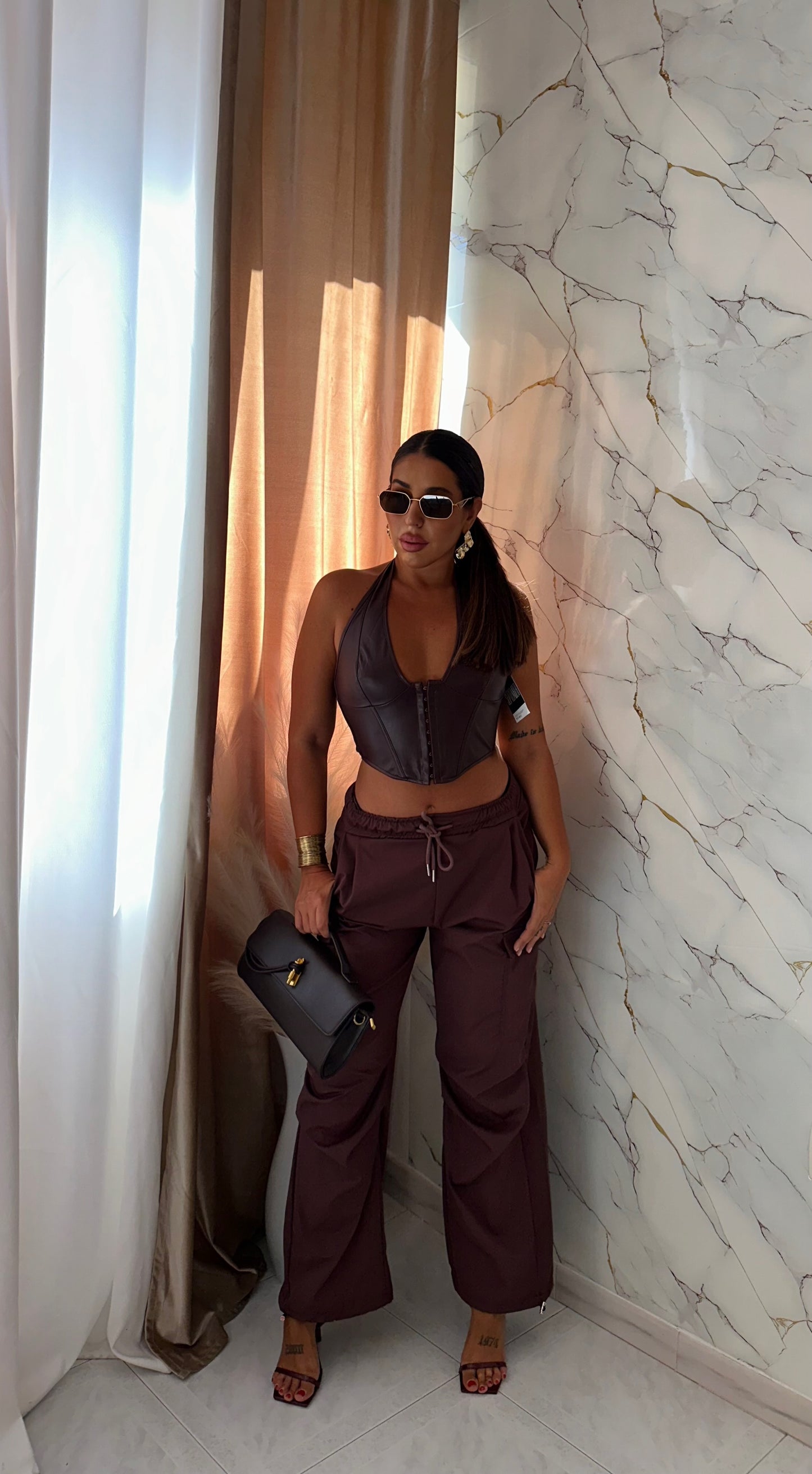 PANTALONI CARGO PRUGNA