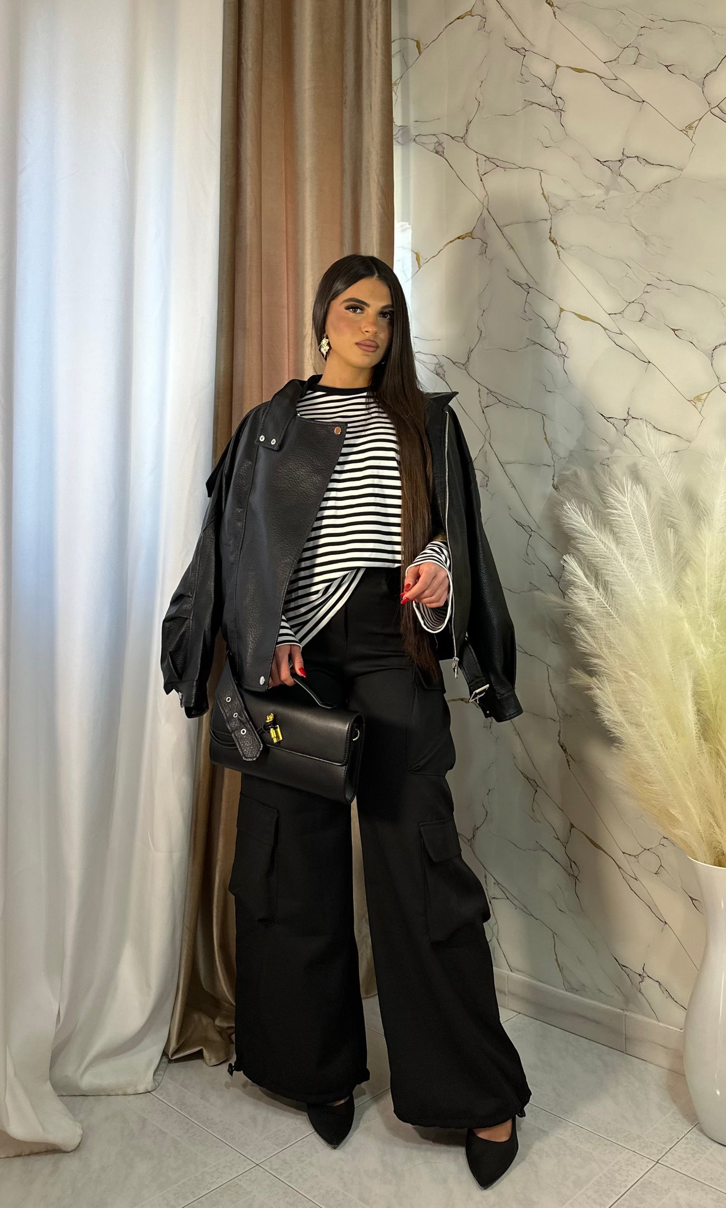 BOMBER OVER NERO ECOPELLE