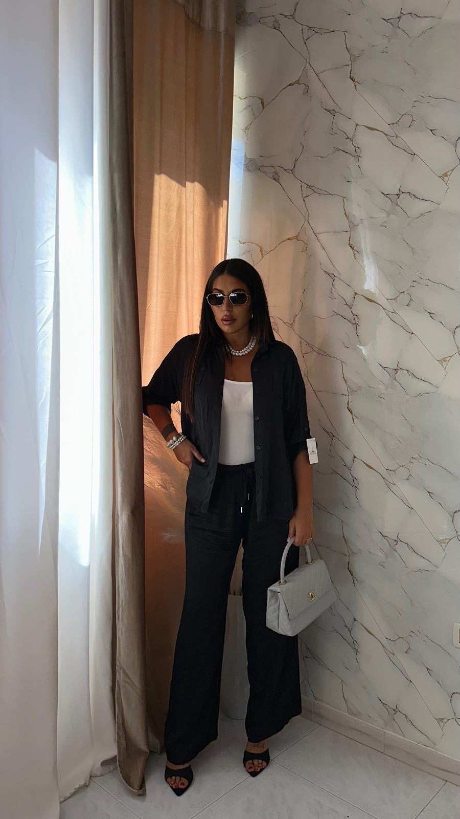 COORDINATO SATEN BLACK