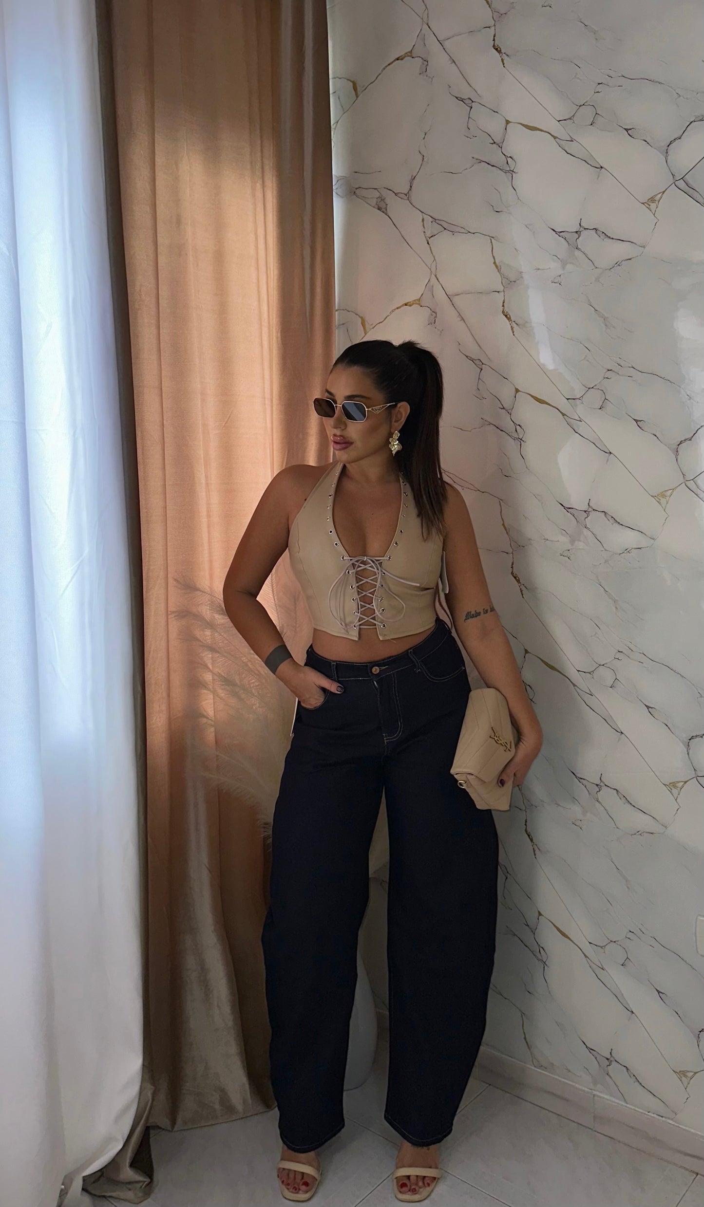 JEANS BAGGY BALLON NAVY