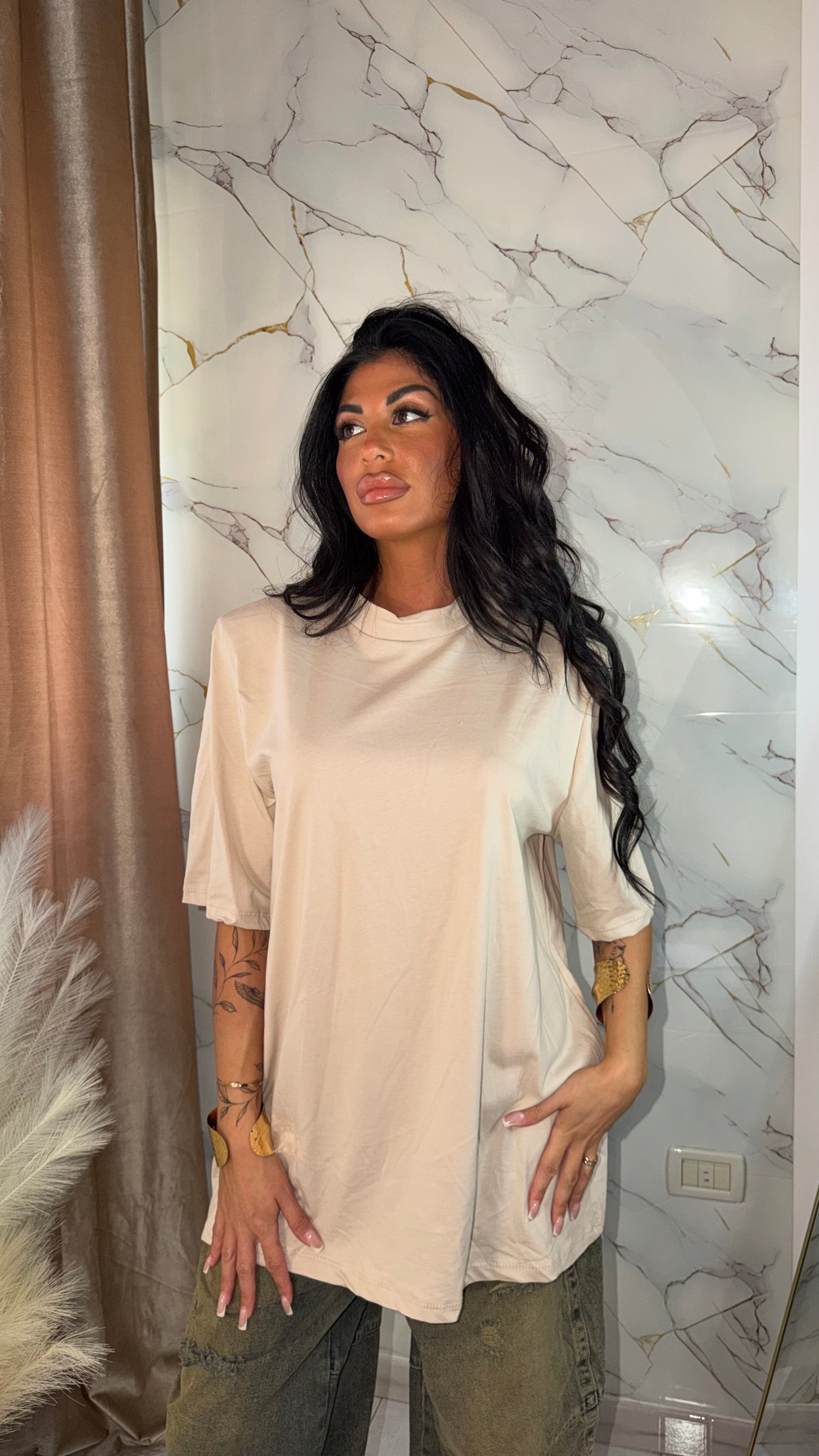 T-SHIRT LONG SLEEWE BEIGE