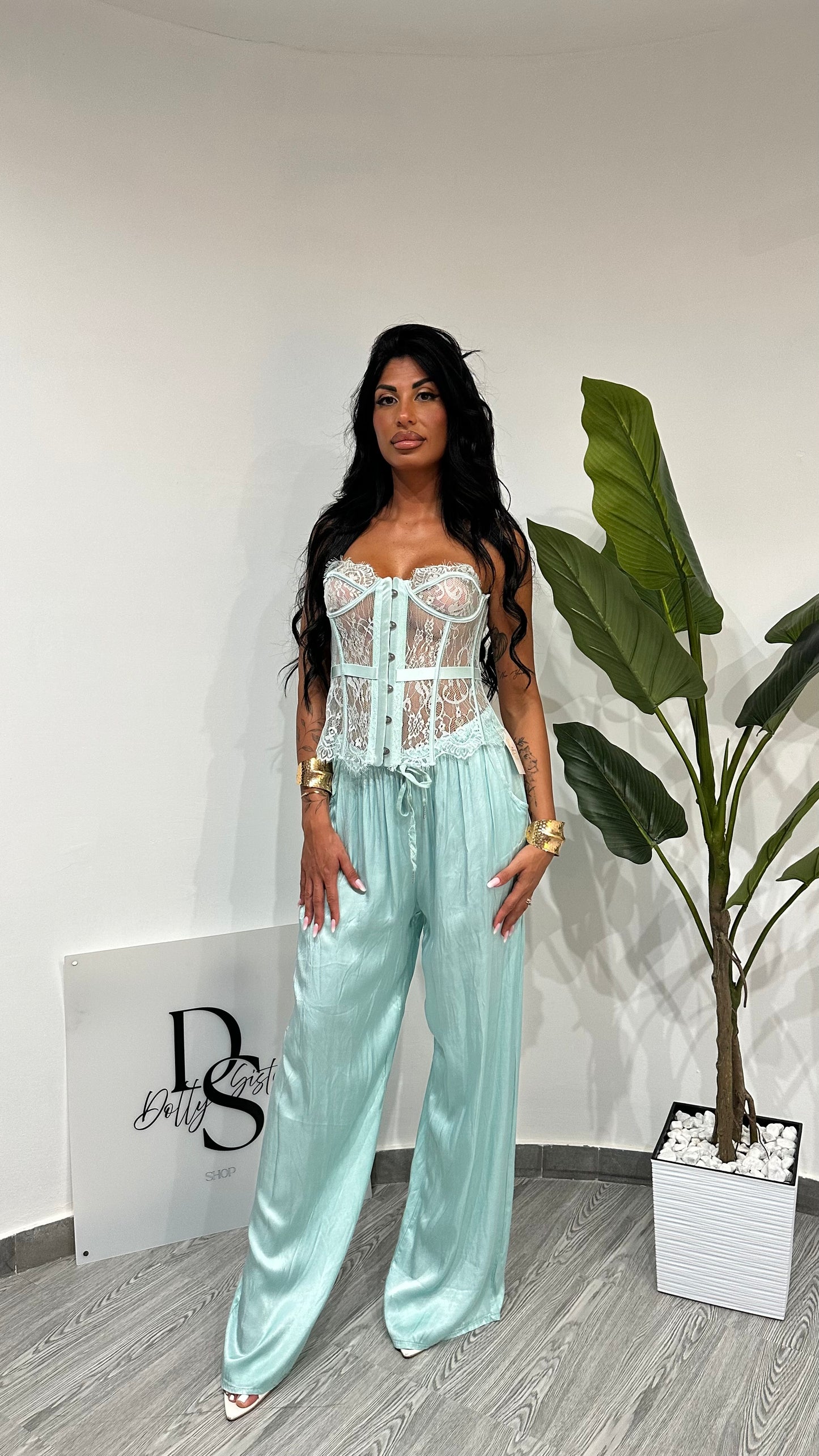 BUSTIER PIZZO ACQUAMARINA