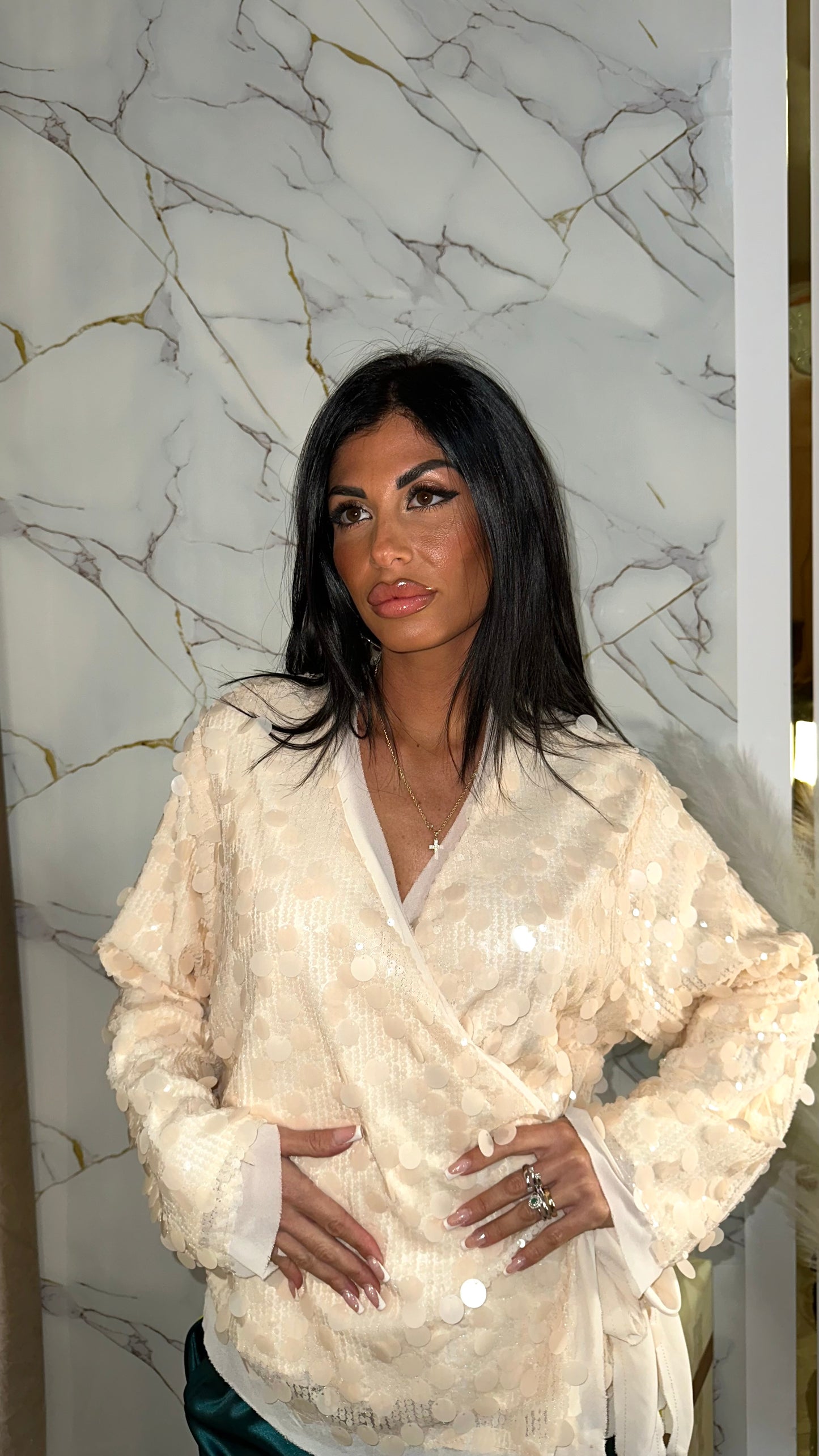 INCROCIATINA PAILETTES CREAMY