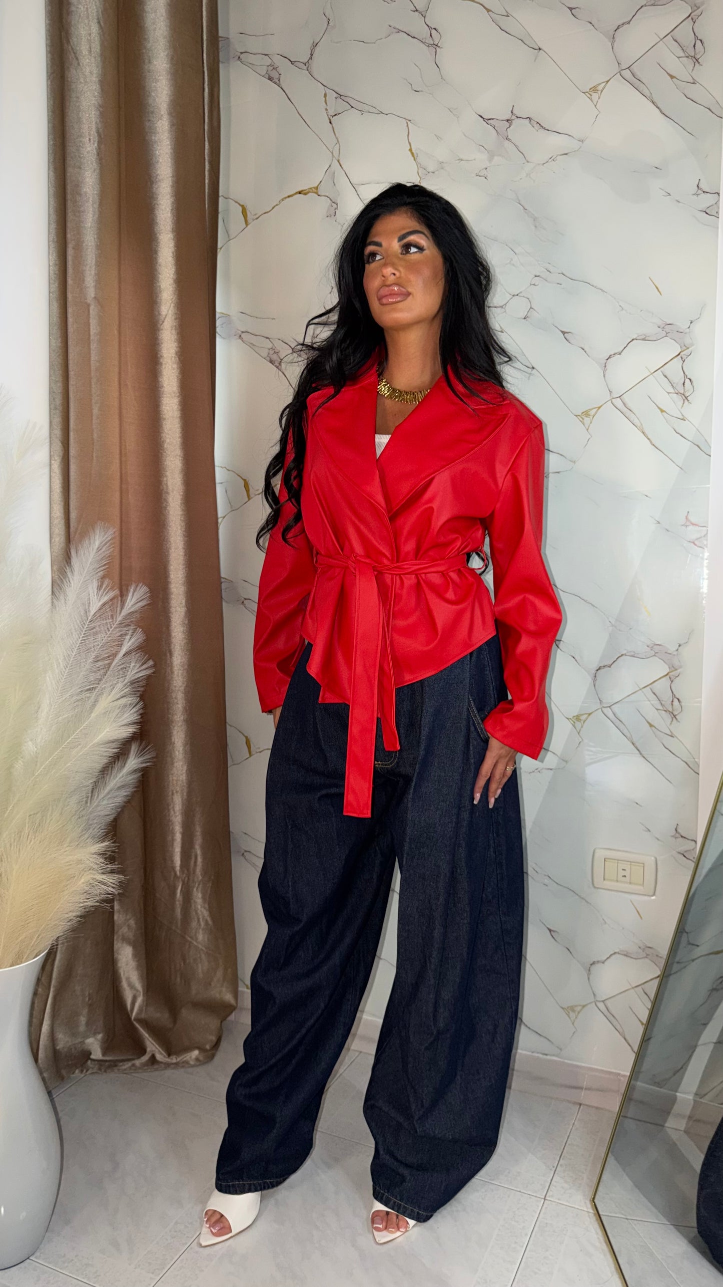 TRENCH ECOPELLE RED