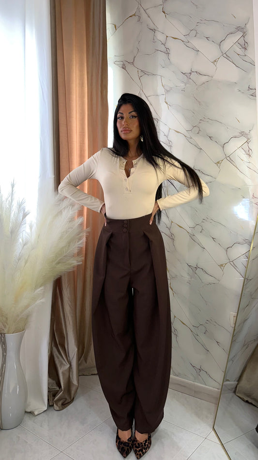 PANTALONI BOTTON ELEGANT CHOCOLATE
