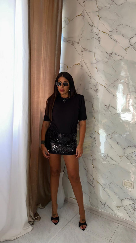 GONNA PAILLETTES BLACK