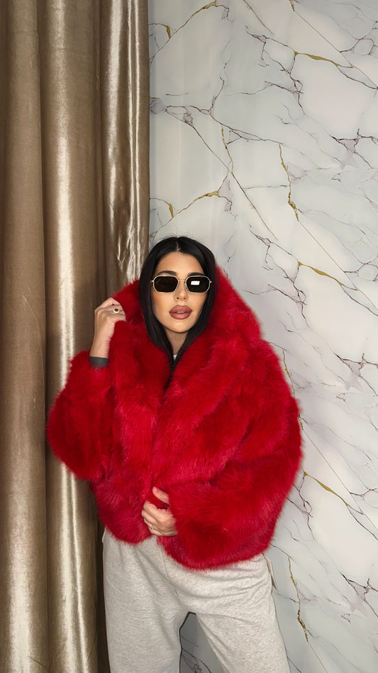 ECOFUR SNOW CON CAPPUCCIO RED