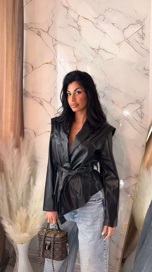 GIACCA ECOPELLE PRISCILLA BLACK