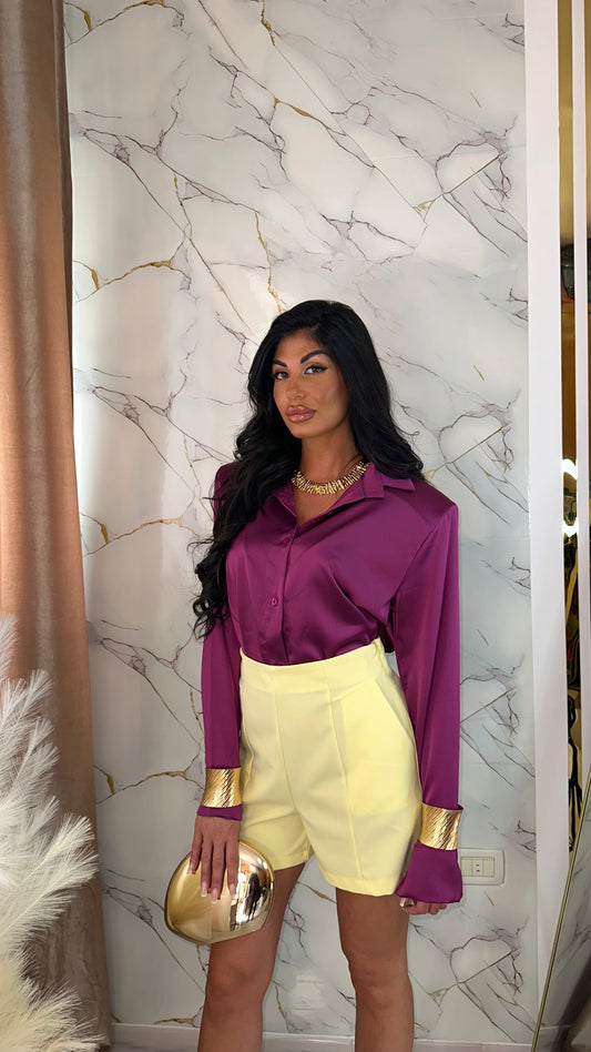 CAMICIA SATEN SPALLINE PURPLE