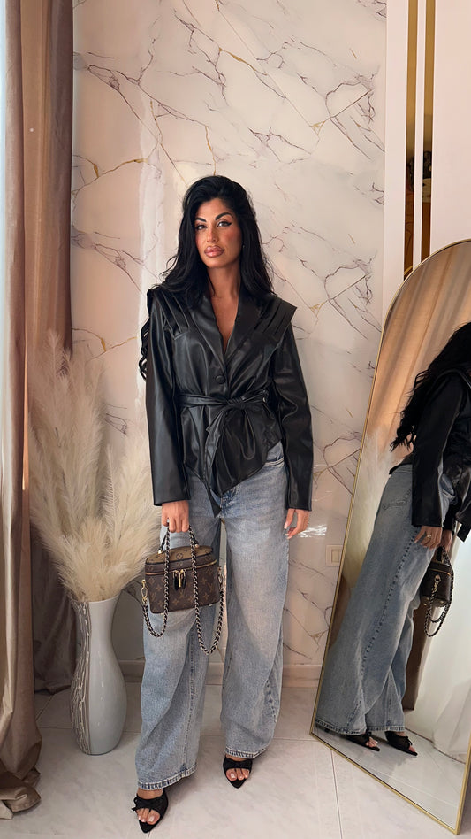 GIACCA ECOPELLE PRISCILLA BLACK