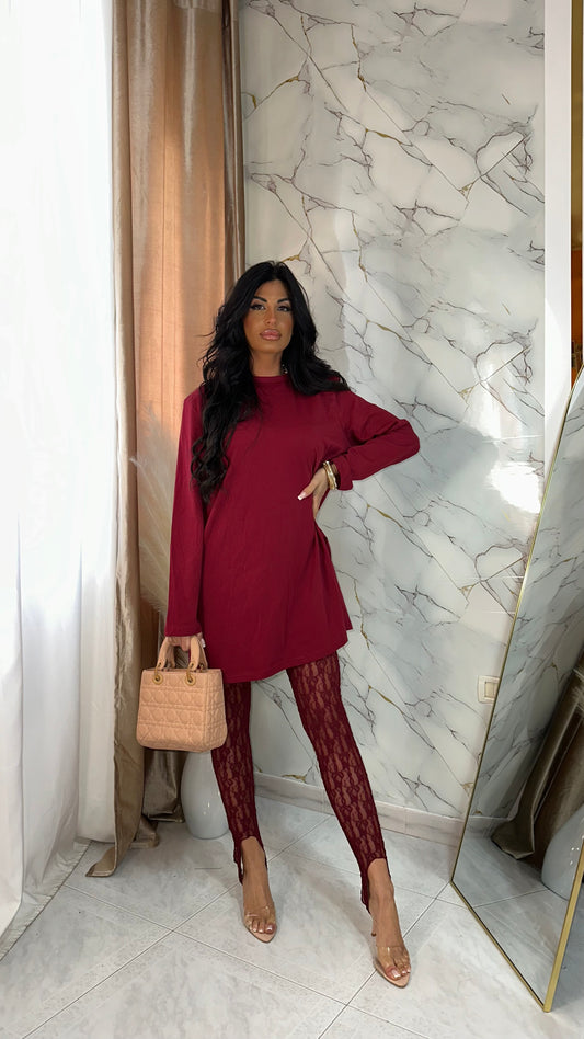 LEGGINGS CAROL PIZZO BORDEAUX