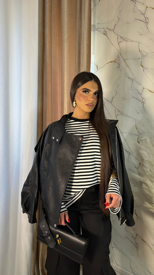 BOMBER OVER NERO ECOPELLE