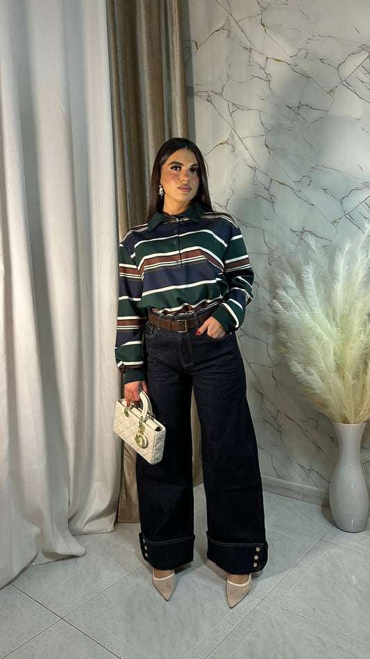 DENIM BAGGY CON PIEGA