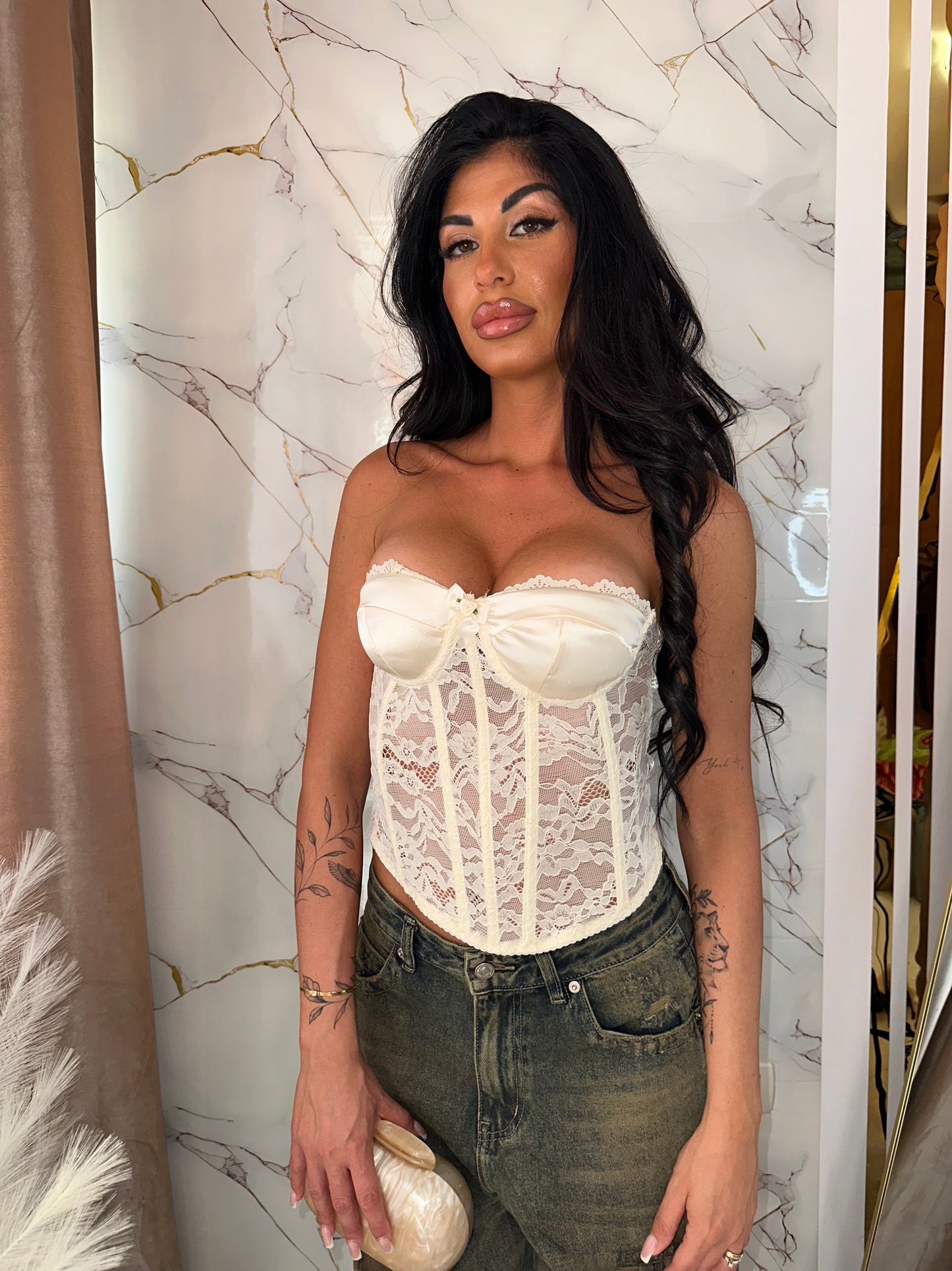 BUSTIER LUAN ÉCRU