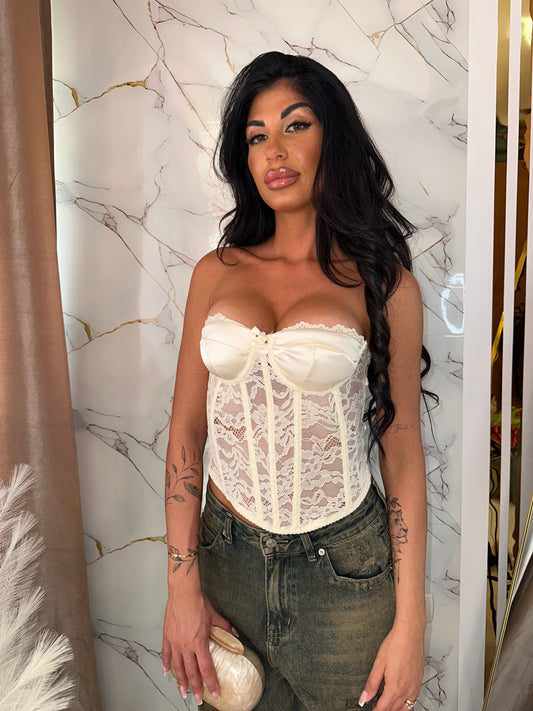 BUSTIER LUAN ÉCRU