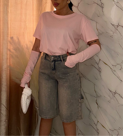 BERMUDA CARGO DENIM SHINE