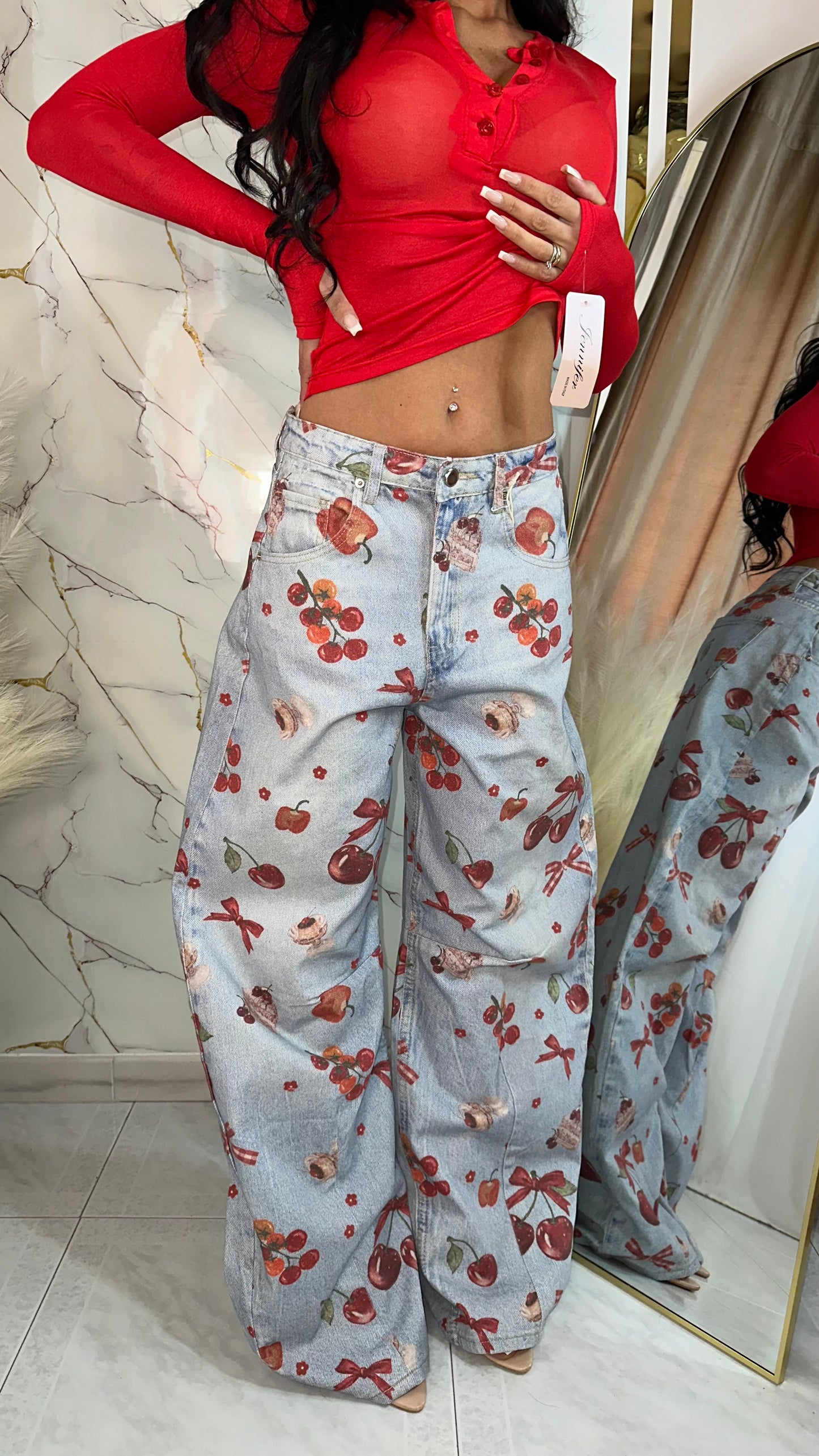 DENIM SUPER BALLON CHERRY