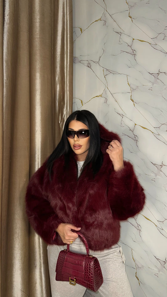 ECOFUR SNOW CON CAPPUCCIO BORDEAUX