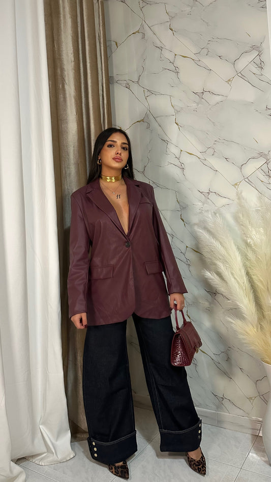 BLAZER ECOPELLE BORDEAUX