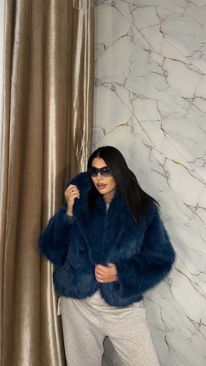 ECOFUR SNOW CON CAPPUCCIO BLUE