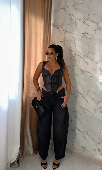JEANS BAGGY BALLON BLACK