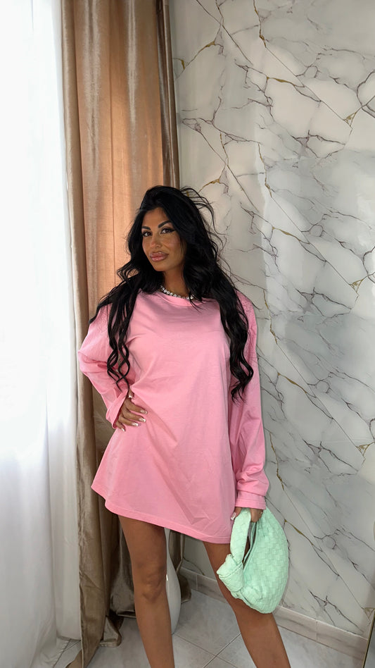 MAGLIA OVER CON SPALLINE JUST PINK