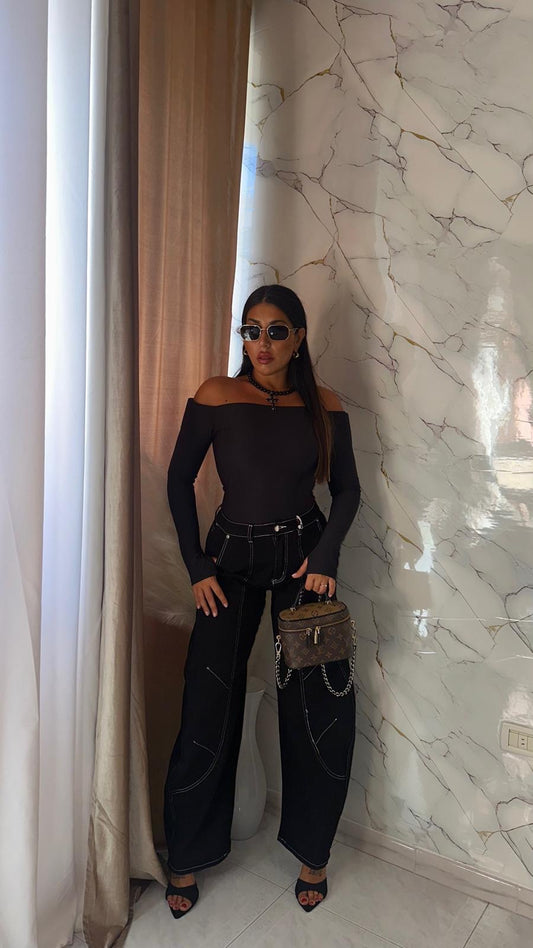 JEANS BAGGY BALLON BLACK