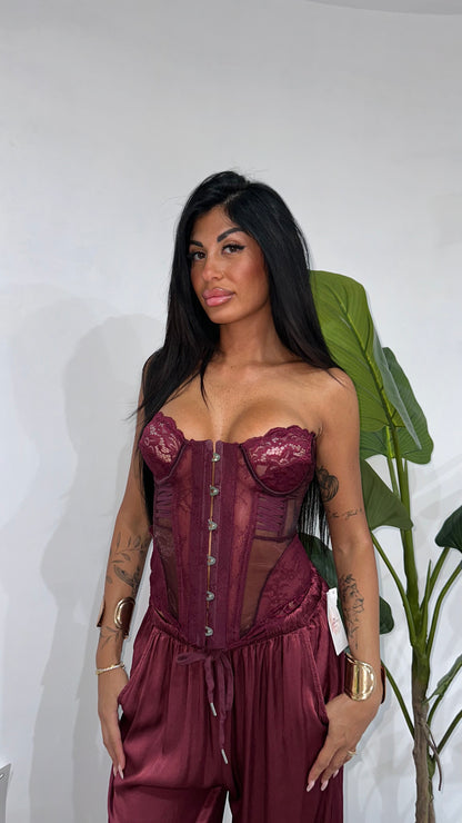 BUSTIER PIZZO BORDEAUX