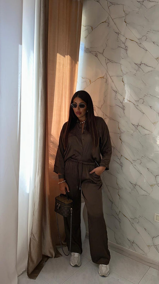 COORDINATO SATEN BROWN