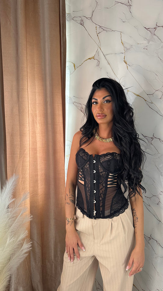 BUSTIER PIZZO BLACK