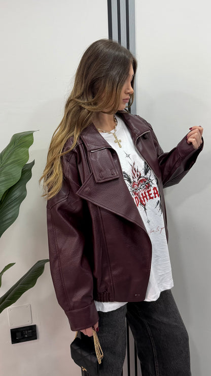 BOMBER IN ECOPELLE BORDEAUX