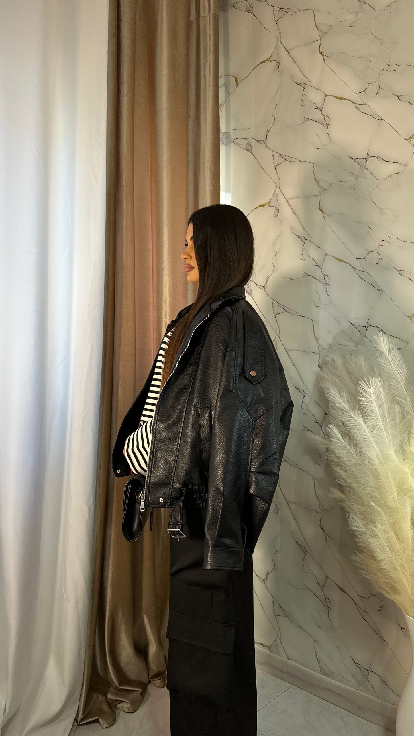 BOMBER OVER NERO ECOPELLE