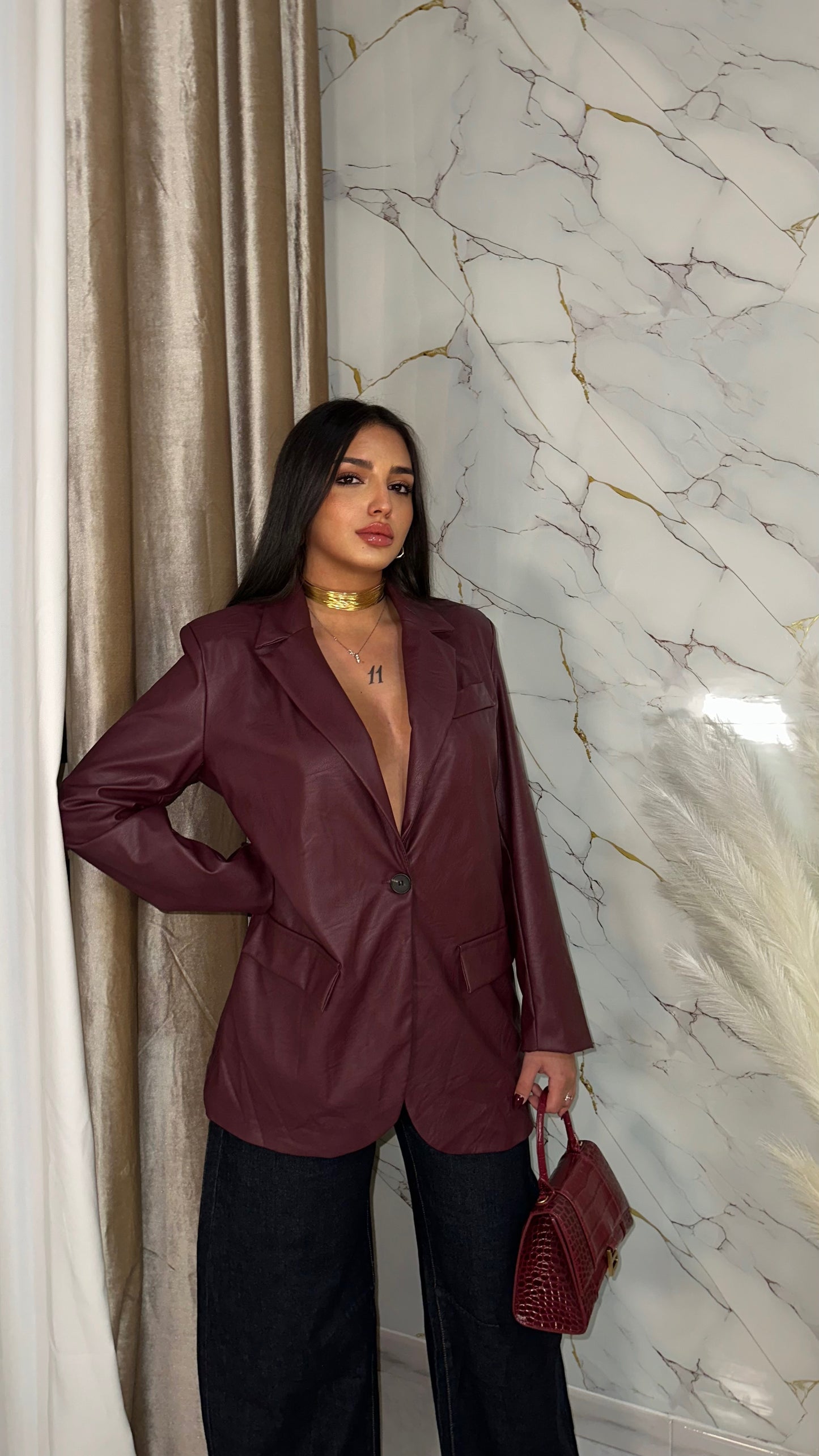 BLAZER ECOPELLE BORDEAUX