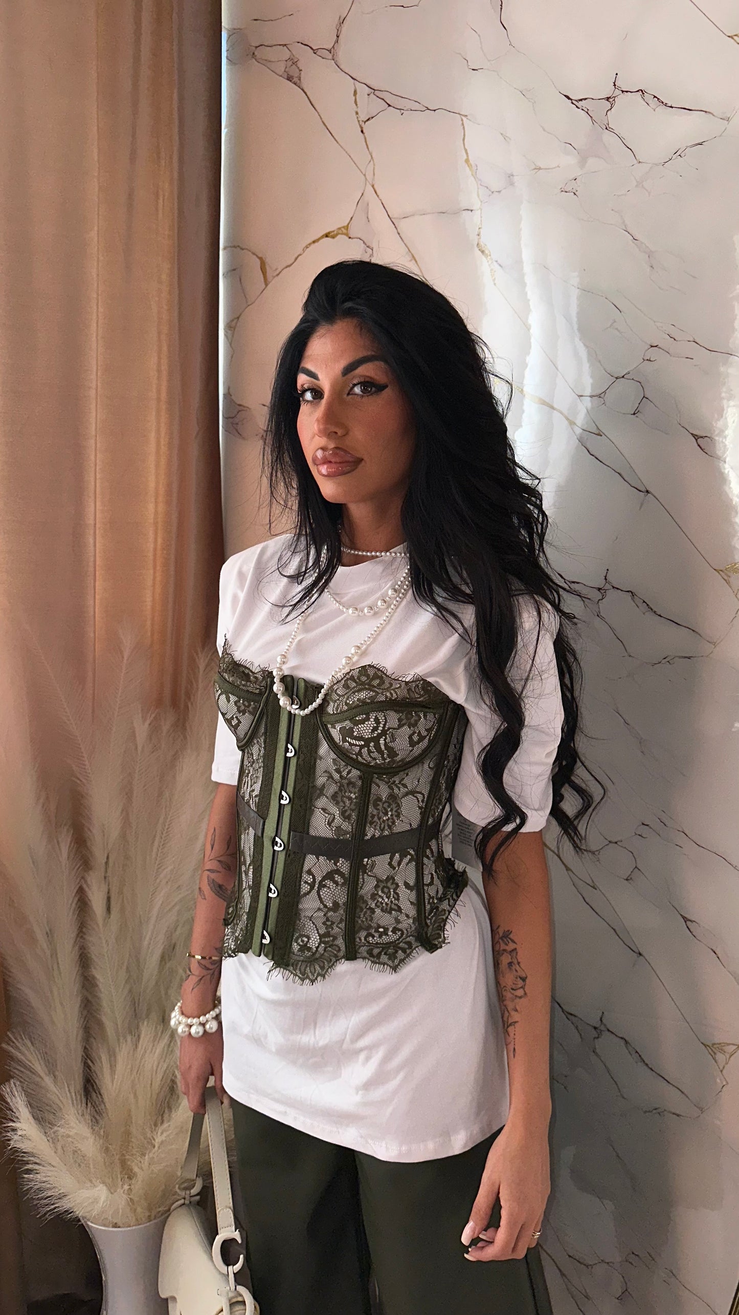 BUSTIER PIZZO GREEN