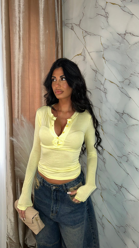 MAGLIA SEMIVELATA BOTTON YELLOW