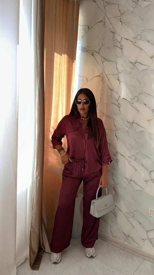 COORDINATO SATEN BORDEAUX