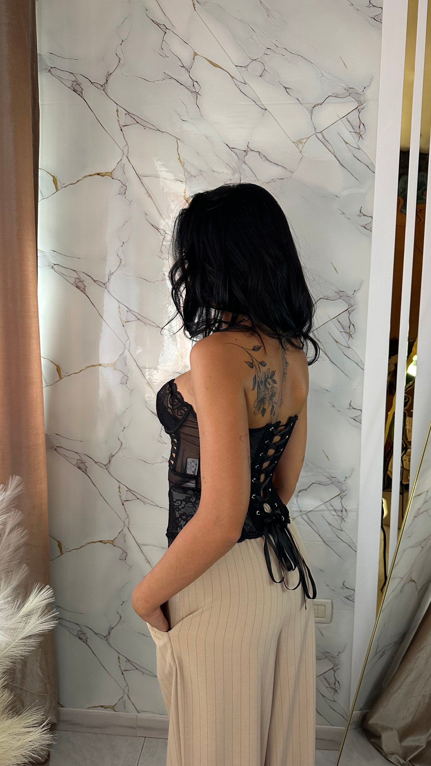BUSTIER PIZZO BLACK