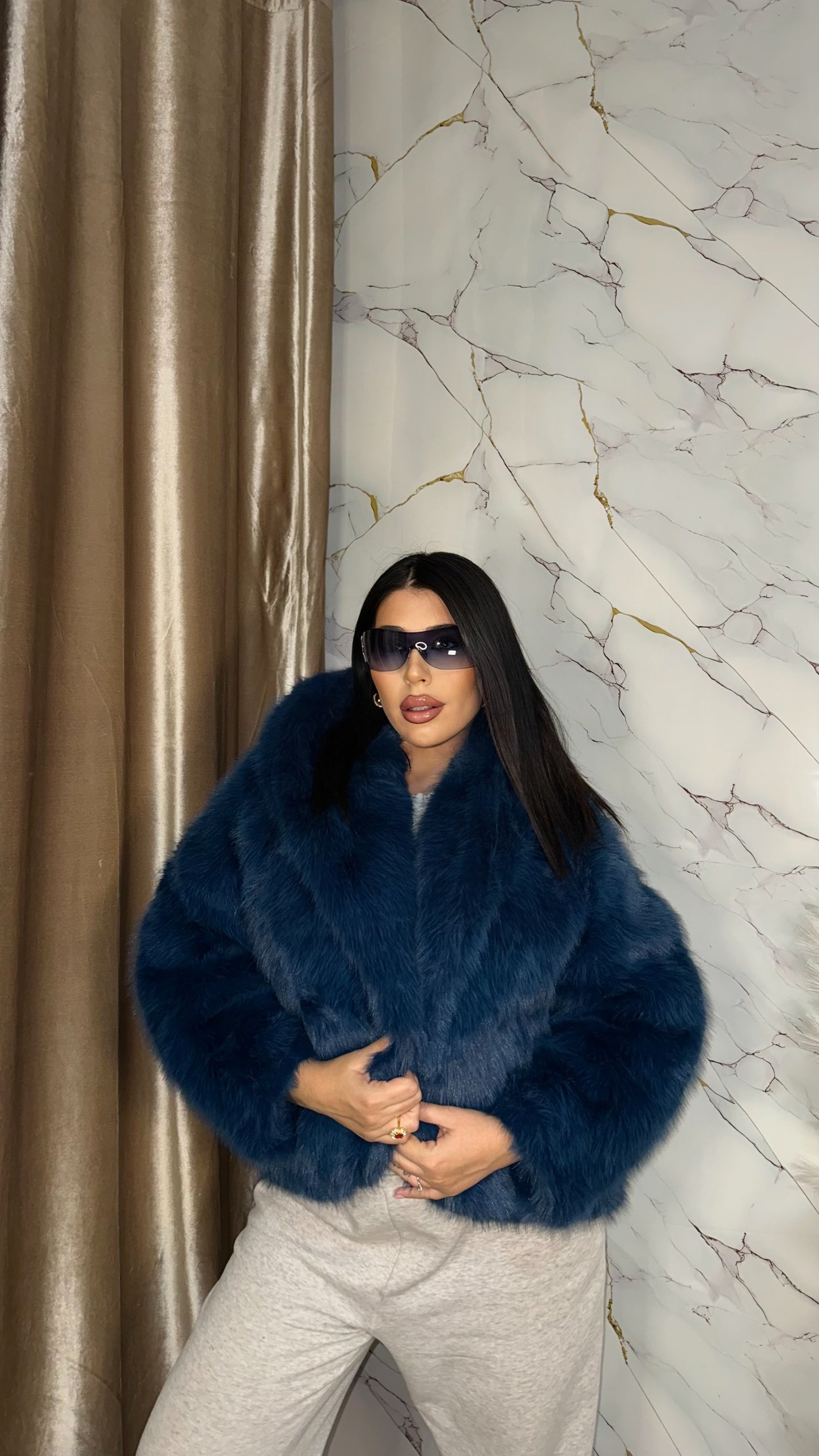 ECOFUR SNOW CON CAPPUCCIO BLUE