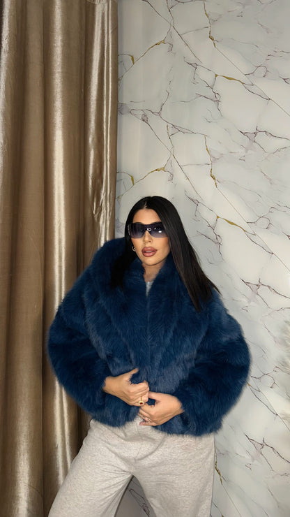 ECOFUR SNOW CON CAPPUCCIO BLUE