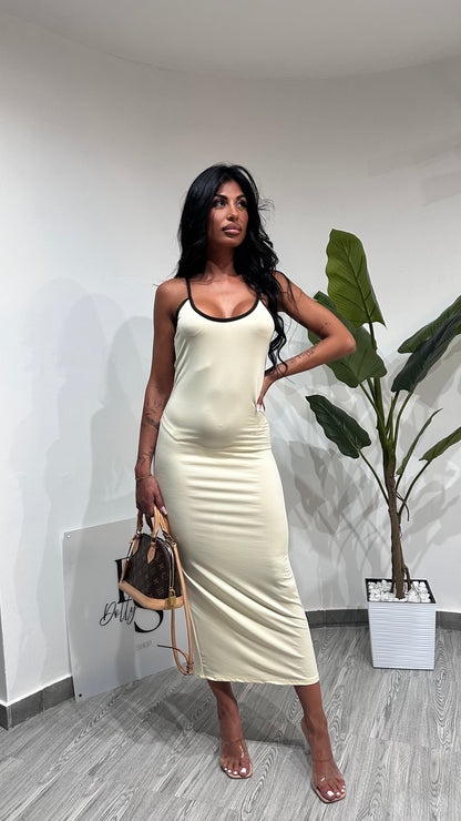DRESS BICOLOR LIGHT YELLOW
