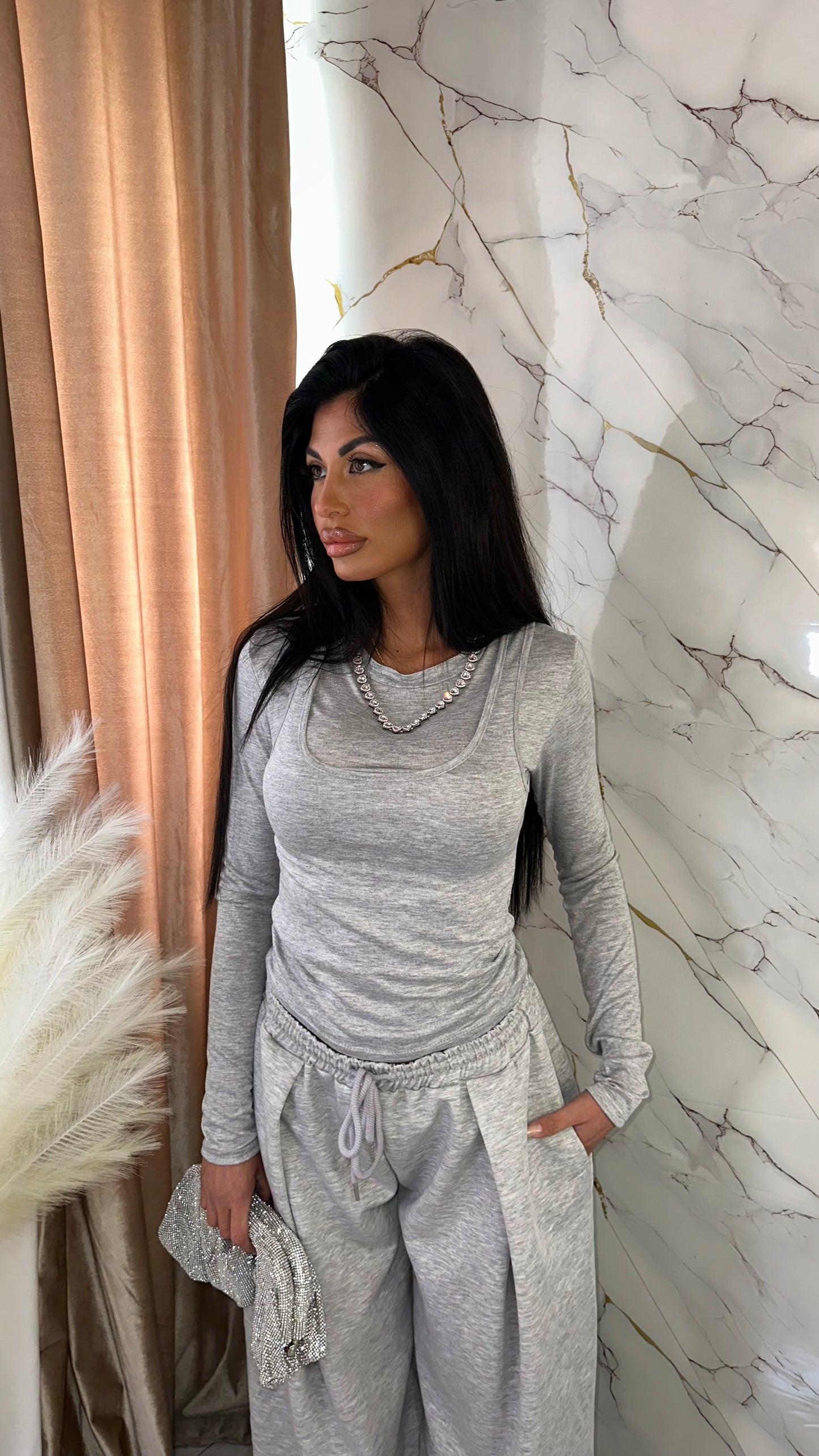 SHIRT+CANOTTA GRACE 2 IN 1 GREY