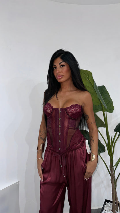 BUSTIER PIZZO BORDEAUX