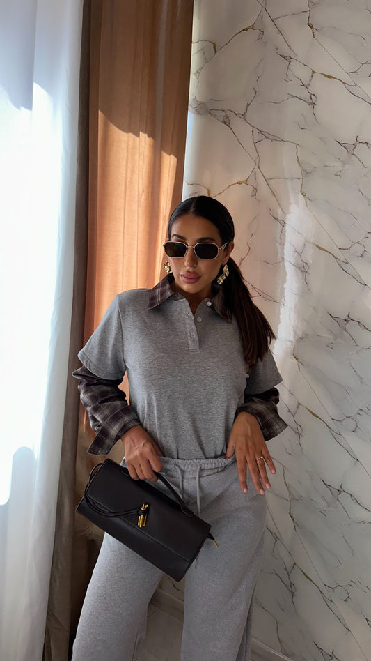 FELPA CAMICIA GRIGIO