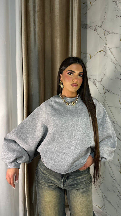 FELPA MANICA BALLON GREY