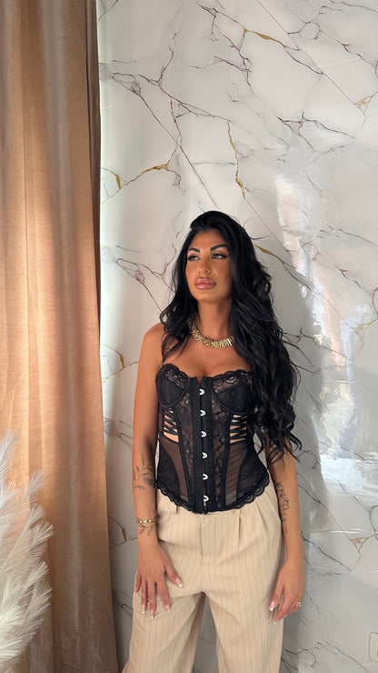 BUSTIER PIZZO BLACK