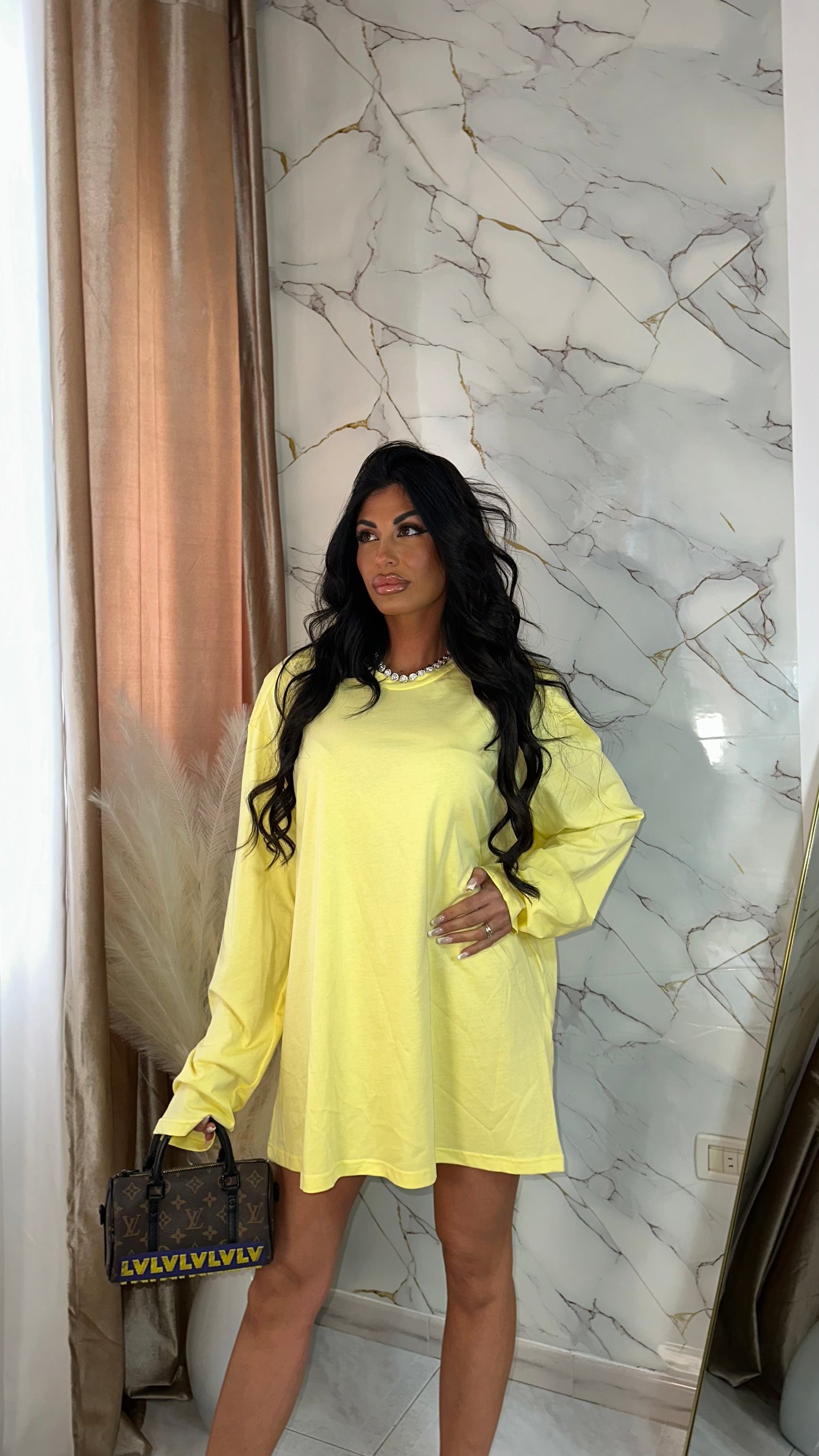 MAGLIA OVER CON SPALLINE JUST YELLOW
