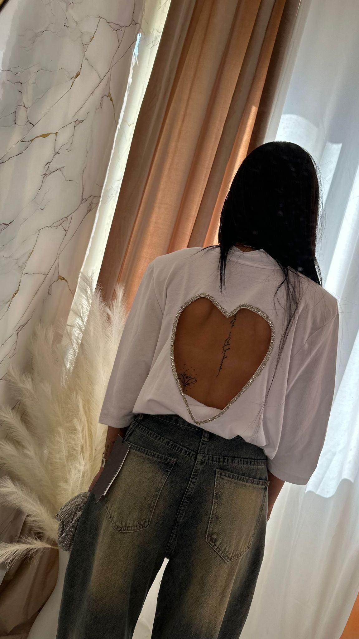 MAXI SHIRT HEART WHITE