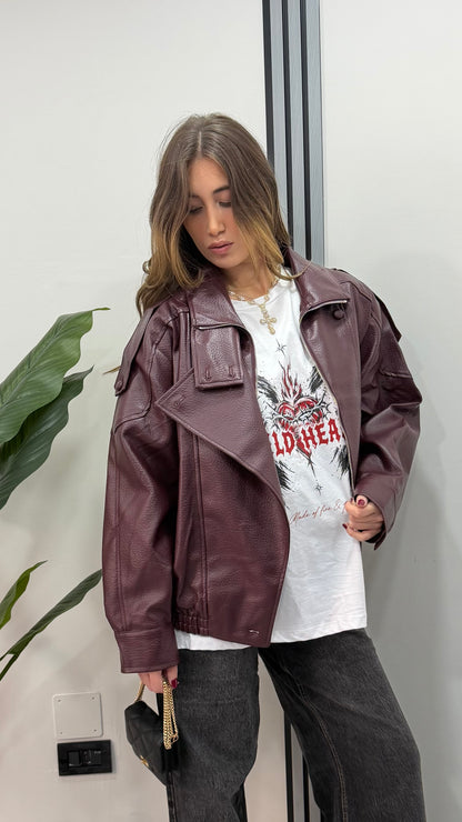 BOMBER IN ECOPELLE BORDEAUX