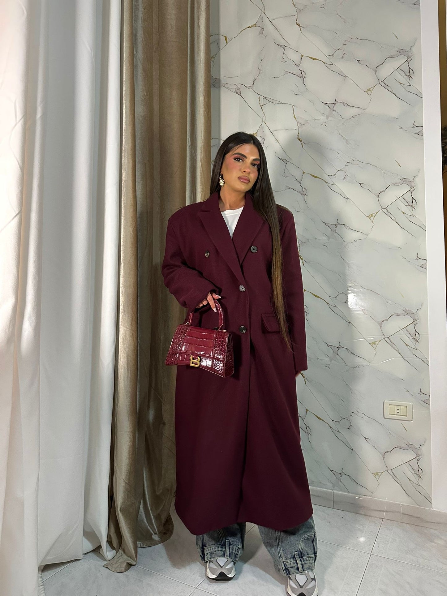 CAPPOTTO OVER LANA COTTA BORDEAUX